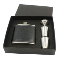 7 oz Wholesale promotional high quality stainless steel Liquor Whiskey Alcohol black hip flask