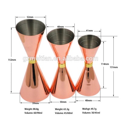 premium stainless steel copper jigger