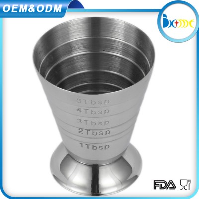 Wholesale promotional stainless steel jigger 75ml measuring cup