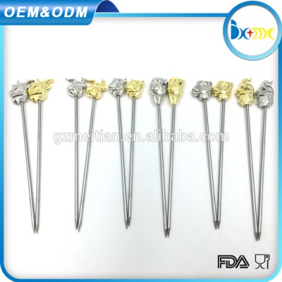 Wholesale price barware stainless steel cocktail fruit picks