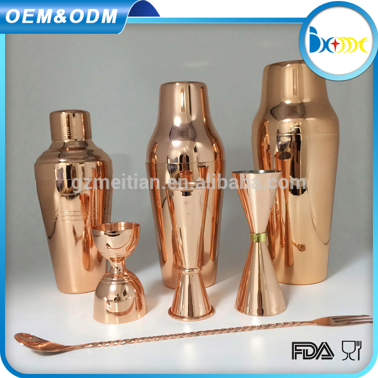 Wine Gift Set Bar Wine Accessory copper plated cocktail shaker set/luxury bar set