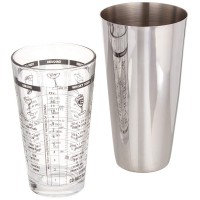 28 Oz Stainless Steel Boston Shaker 16 Oz. Recipe Mixing Glass Kit