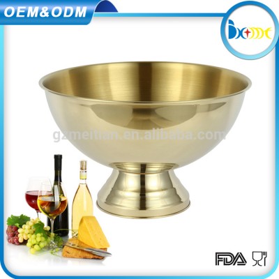 bar accessories for champagne stainless steel gold plated bowl