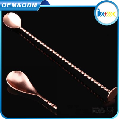 18/8 Stainless steel Stirrer with copper plated cocktail bar spoon